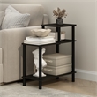 Furinno TURN-N-TUBE 3-Tier Rectangular Sofa Side Table in End Espresso/Black