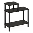 Furinno TURN-N-TUBE 3-Tier Rectangular Sofa Side Table in End Espresso/Black