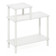 Furinno TURN-N-TUBE 3-Tier Rectangular Sofa Side Table in End Table White/White