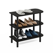 Furinno TURN-N-TUBE 26-Inch 3-Tier Curved Freestanding Shoe Rack Espresso/Black