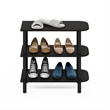 Furinno TURN-N-TUBE 26-Inch 3-Tier Curved Freestanding Shoe Rack Espresso/Black