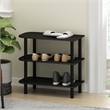 Furinno TURN-N-TUBE 26-Inch 3-Tier Curved Freestanding Shoe Rack Espresso/Black