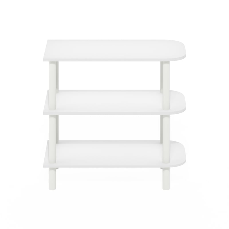 Furinno TURN-N-TUBE 26-Inch 3-Tier Curved Freestanding Shoe Rack White/White