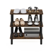 Furinno TURN-N-TUBE 26-Inch 3-Tier Freestanding Shoe Rack Amber Pine/Black