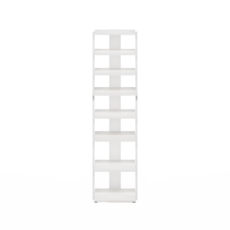 Furinno Compact 8-Tier Vertical Free Standing Shoe Tower in Shoe Rack for White