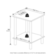 Furinno TURN-N-TUBE 2-Tier Side Table in End Table with USB and Amber Pine/Black