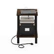Furinno TURN-N-TUBE 2-Tier Side Table in End Table with USB and Amber Pine/Black