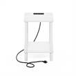 Furinno TURN-N-TUBE 2-Tier Side Table in End Table with USB and White/White