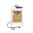 Furinno TURN-N-TUBE 2-Tier Side Table in End Table with USB and White/White