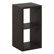 Furinno CUBICLE Open Back Decorative Cube Storage Organizer in 2-Cube Dark Oak