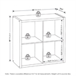 Furinno CUBICLE Open Back Decorative Cube Storage Organizer in 4-Cube Amber Pine