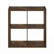Furinno CUBICLE Open Back Decorative Cube Storage Organizer in 4-Cube Amber Pine