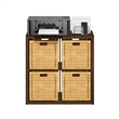 Furinno CUBICLE Open Back Decorative Cube Storage Organizer in 4-Cube Amber Pine