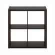 Furinno CUBICLE Open Back Decorative Cube Storage Organizer in 4-Cube Dark Oak