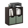 Furinno CUBICLE Open Back Decorative Cube Storage Organizer in 4-Cube Dark Oak