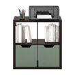 Furinno CUBICLE Open Back Decorative Cube Storage Organizer in 4-Cube Dark Oak