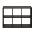 Furinno CUBICLE Open Back Decorative Cube Storage Organizer in 6-Cube Dark Oak
