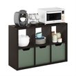 Furinno CUBICLE Open Back Decorative Cube Storage Organizer in 6-Cube Dark Oak
