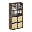 Furinno CUBICLE Open Back Decorative Cube Storage Organizer in 8-Cube Amber Pine