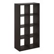 Furinno CUBICLE Open Back Decorative Cube Storage Organizer in 8-Cube Dark Oak