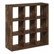 Furinno CUBICLE Open Back Decorative Cube Storage Organizer in 9-Cube Amber Pine