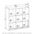 Furinno CUBICLE Open Back Decorative Cube Storage Organizer in 9-Cube Dark Oak