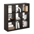 Furinno CUBICLE Open Back Decorative Cube Storage Organizer in 9-Cube Dark Oak