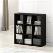 Furinno CUBICLE Open Back Decorative Cube Storage Organizer in 9-Cube Dark Oak