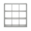 Furinno CUBICLE Open Back Decorative Cube Storage Organizer in 9-Cube Light Grey