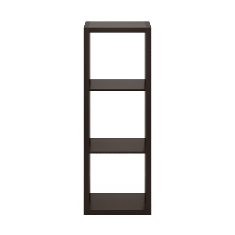 Furinno CUBICLE Open Back Decorative Cube Storage Organizer in 3-Cube Dark Oak