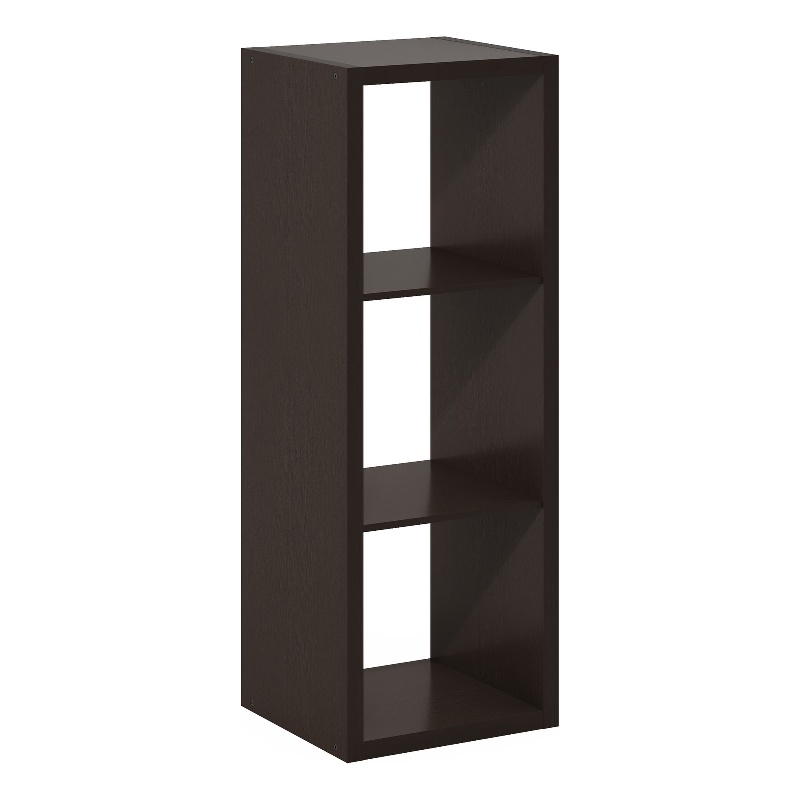 Furinno CUBICLE Open Back Decorative Cube Storage Organizer in 3-Cube Dark Oak