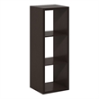 Furinno CUBICLE Open Back Decorative Cube Storage Organizer in 3-Cube Dark Oak
