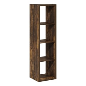Furinno CUBICLE Open Back Decorative Verticle Cube Storage Organizer Amber Pine