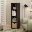Furinno CUBICLE Open Back Decorative Verticle Cube Storage Organizer in Dark Oak