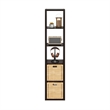 Furinno CUBICLE Open Back Decorative Verticle Cube Storage Organizer in Dark Oak
