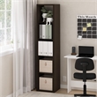 Furinno CUBICLE Open Back Decorative Verticle Cube Storage Organizer in Dark Oak