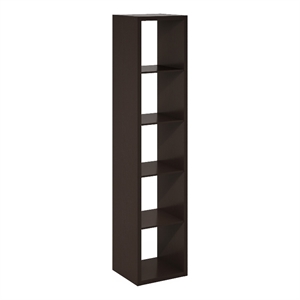 Furinno CUBICLE Open Back Decorative Verticle Cube Storage Organizer in Dark Oak