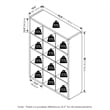 Furinno CUBICLE Open Back Decorative Cube Storage Organizer in 12-Cube Dark Oak