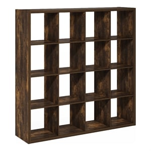 Furinno CUBICLE Open Back Decorative Cube Storage Organizer in Amber Pine