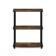 Furinno TURN-S-TUBE 3-Tier Compact Multipurpose Shelf Display Amber Pine/Black