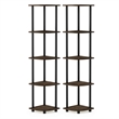 Furinno TURN-N-TUBE 5 Tier Corner Display Rack Multipurpose Shelving Set of 2