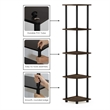 Furinno TURN-N-TUBE 5 Tier Corner Display Rack Multipurpose Shelving Set of 2