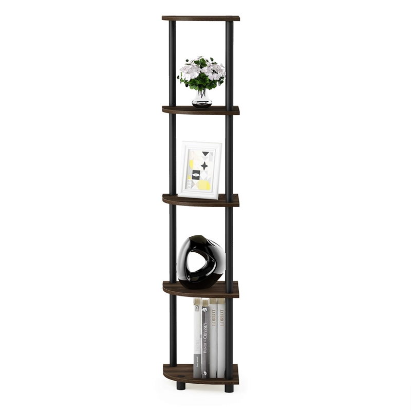 Furinno TURN-N-TUBE 5 Tier Corner Display Rack Multipurpose Shelving Set of 2