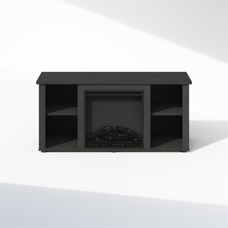 Furinno JENSEN No Heat Decorative Electric Fireplace TV Stand in Americano