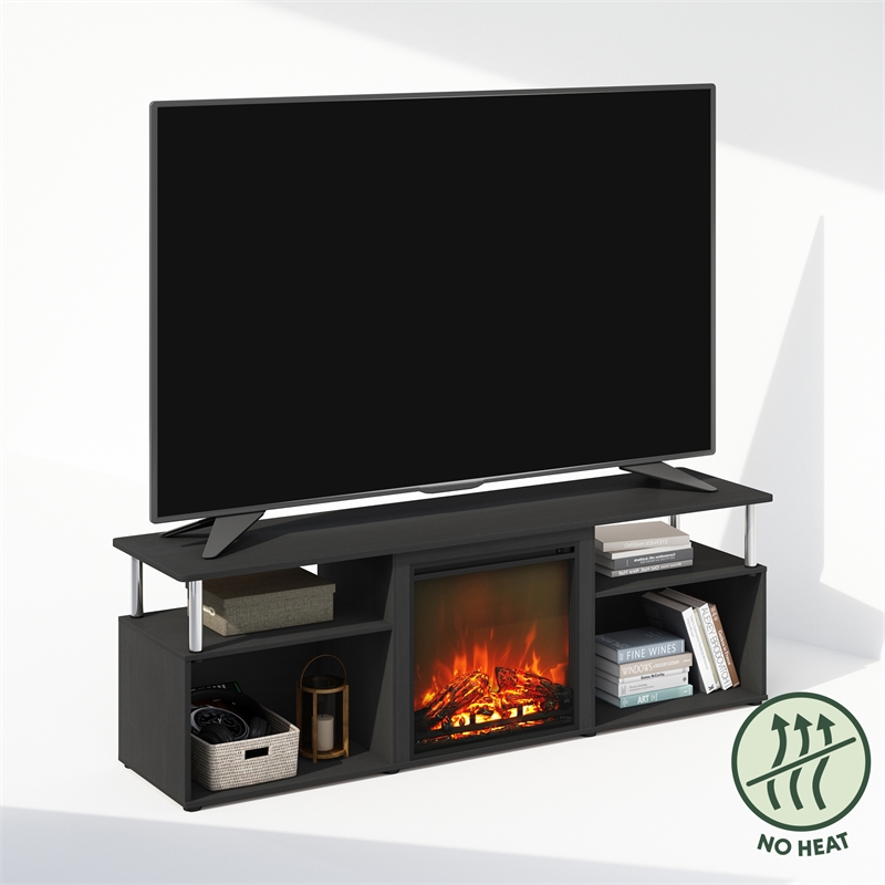 Furinno JENSEN Open Storage No Heat Decorative Americano/Stainless Steel