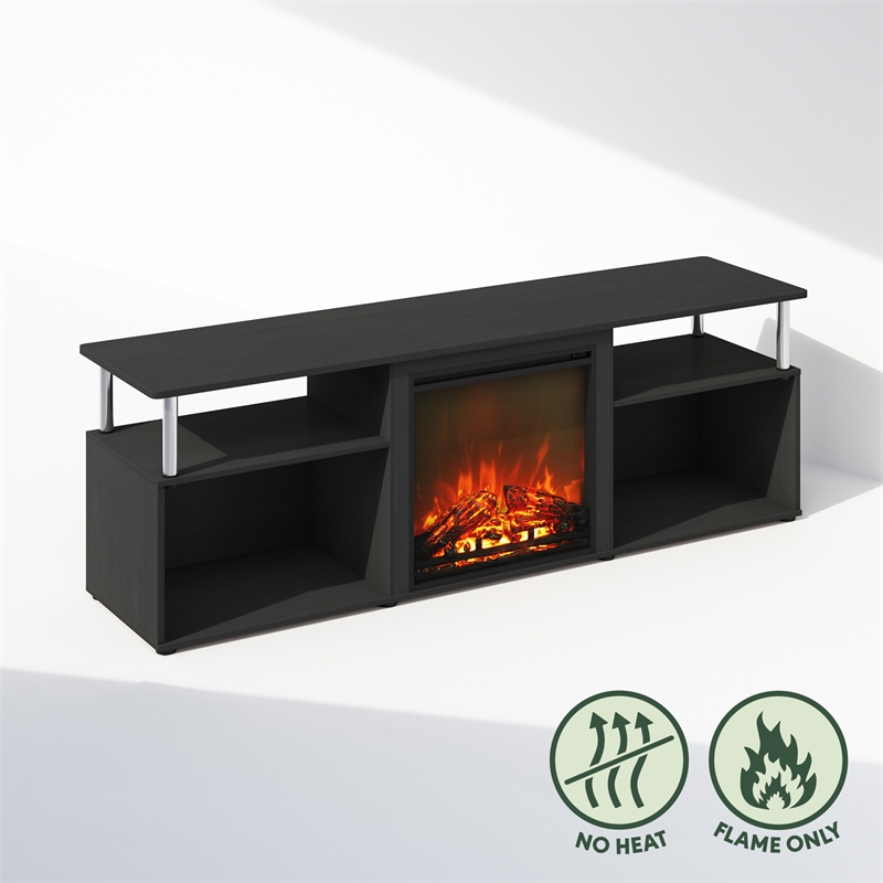 Furinno JENSEN Open Storage No Heat Decorative Americano/Stainless Steel