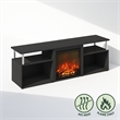 Furinno JENSEN Open Storage No Heat Decorative Americano/Stainless Steel