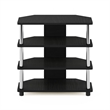 Furinno ECON Easy Assembly 4-Tier Petite TV Stand in Stainless Steel Tubes