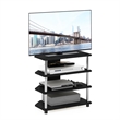 Furinno ECON Easy Assembly 4-Tier Petite TV Stand in Stainless Steel Tubes