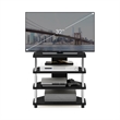 Furinno ECON Easy Assembly 4-Tier Petite TV Stand in Stainless Steel Tubes